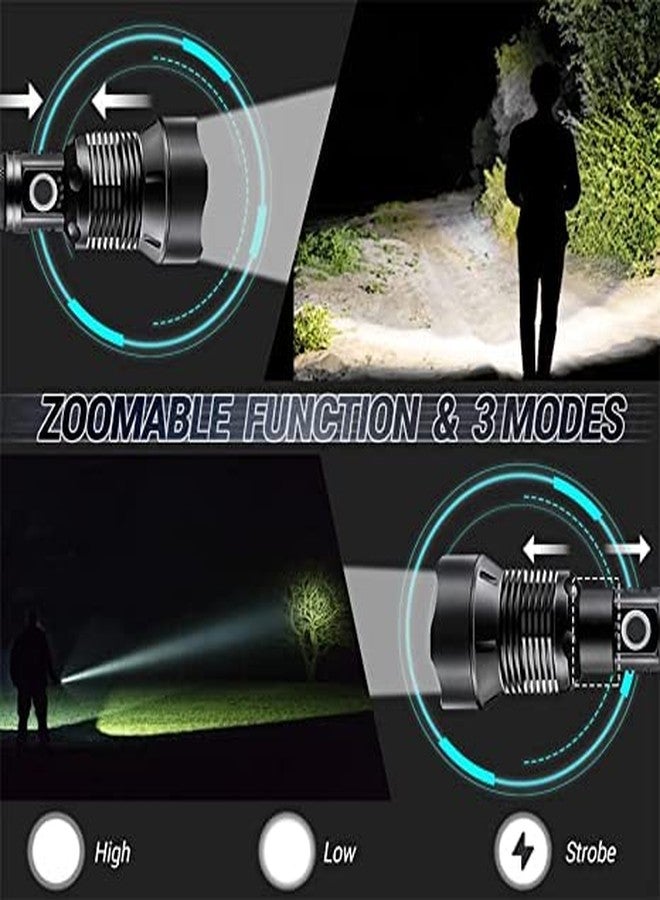 Neuronmart Super Bright Rechargeable Led Flashlights, Xhp50.2 Tactical Flashlight, Zoomable & Ipx5 Waterproof, Aluminum, 1600 Lumen - Image 2